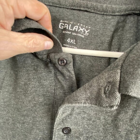 Galaxy School Uniforms Men's Polo Shirt 4XL Dark Gray - Picture 7 of 7